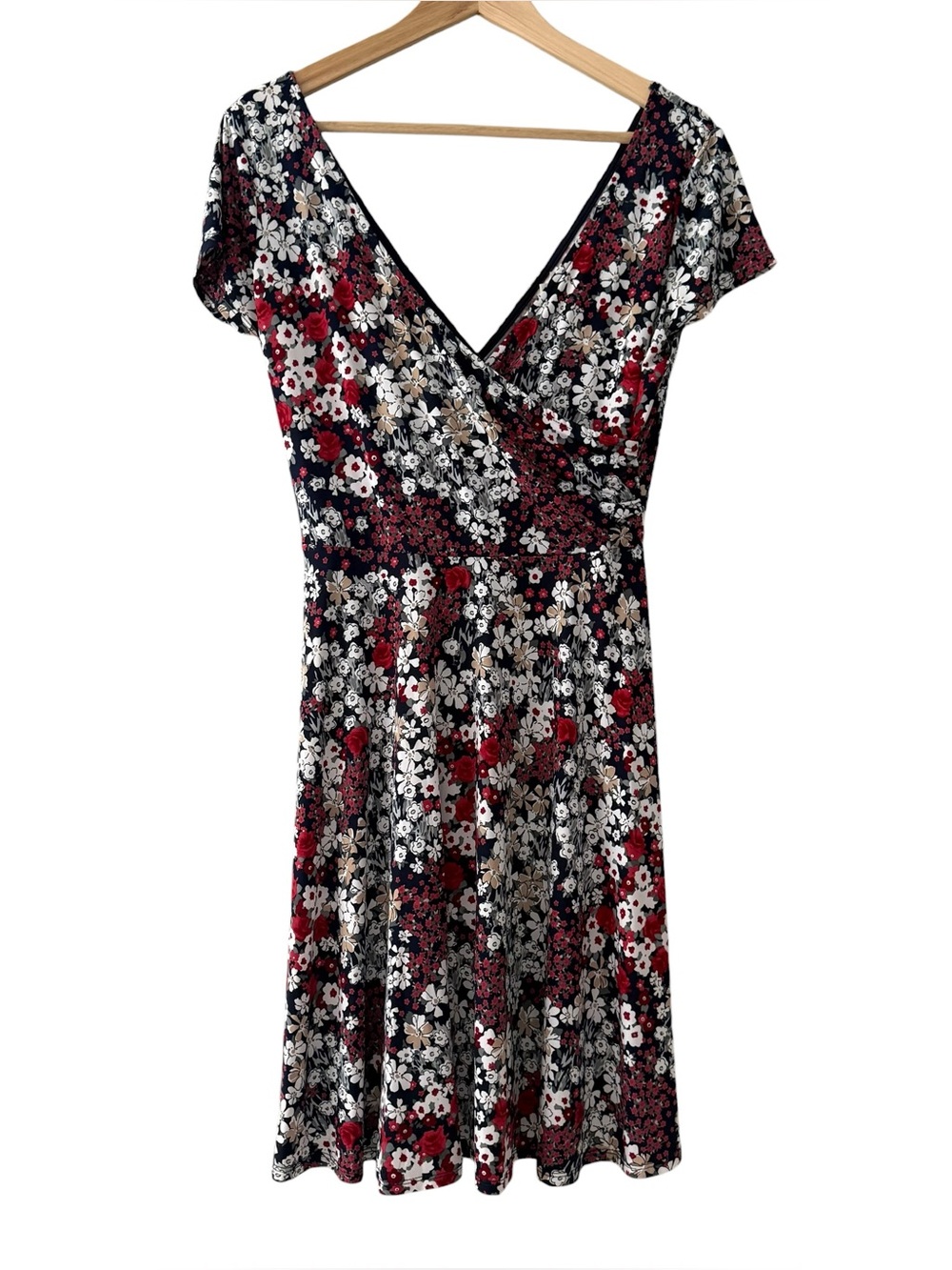 Kaileigh Floral V-Neck Mini Knit Dress